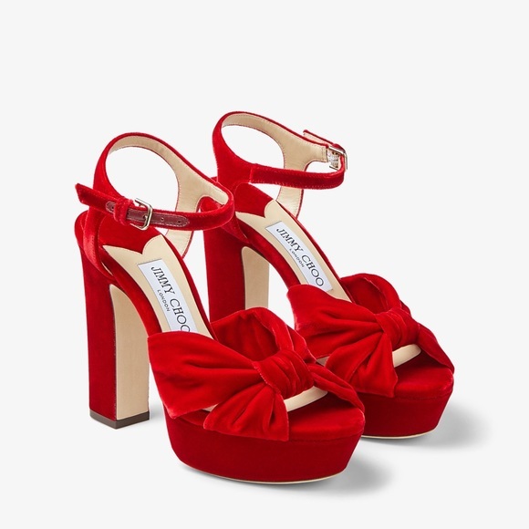New‼️ Jimmy Choo Heloise 120 Red Velvet Platform Heels

Sale Price $950 - Picture 3 of 16